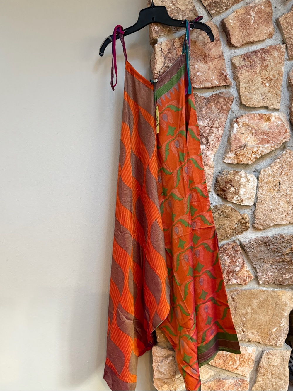 Jaded Gypsy Bohemian Orange & Green Sari Jumpsuit